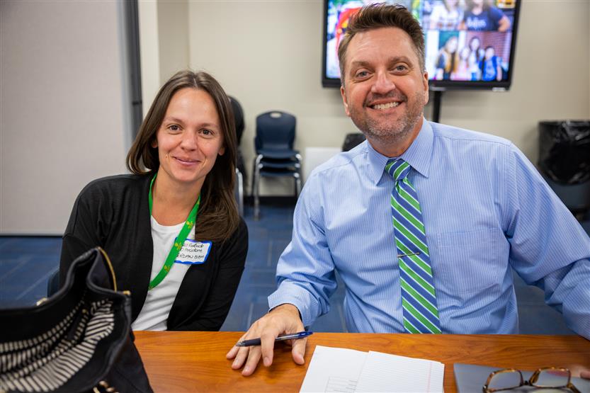 A PTO president and a school principal